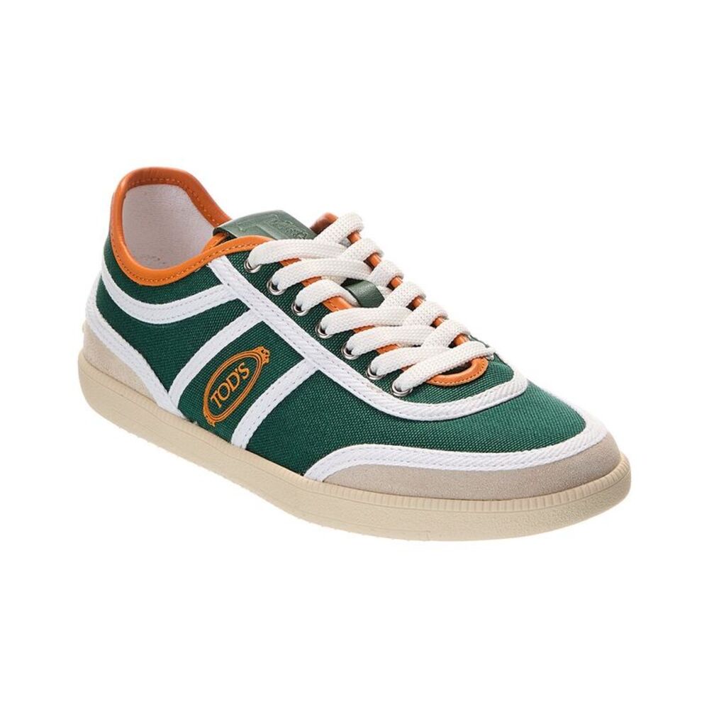 Tod’S Cassette Canvas & Leather Sneaker, Green - Picture 1 of 5